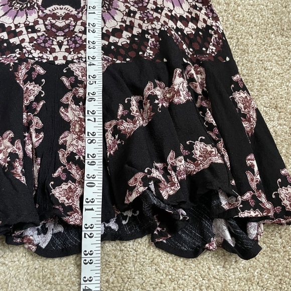 Free People Smooth Talker Tunic Dress Black Purple Crepe Women’s Size Medium M - Picture 7 of 9